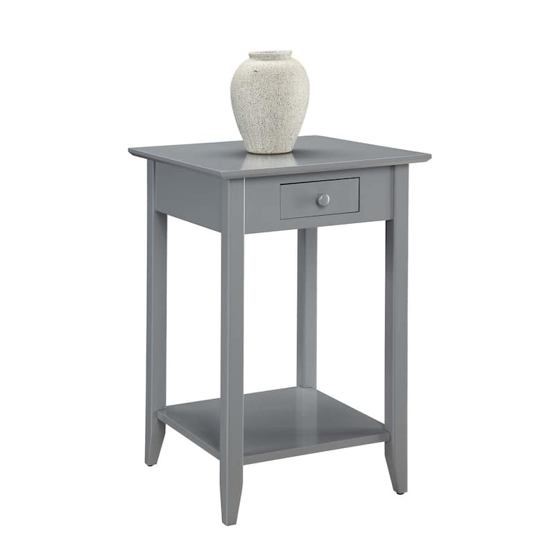 Medieval End Table with Drawer & Shelf - 18" Accent Table, Cherry Finish, Home Living Room Decor - 26
