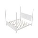 preview thumbnail 5 of 10, Elegant King Size Four-Poster Solid Wood Bed with Horizontal Slat Detail, Sturdy Pine Construction