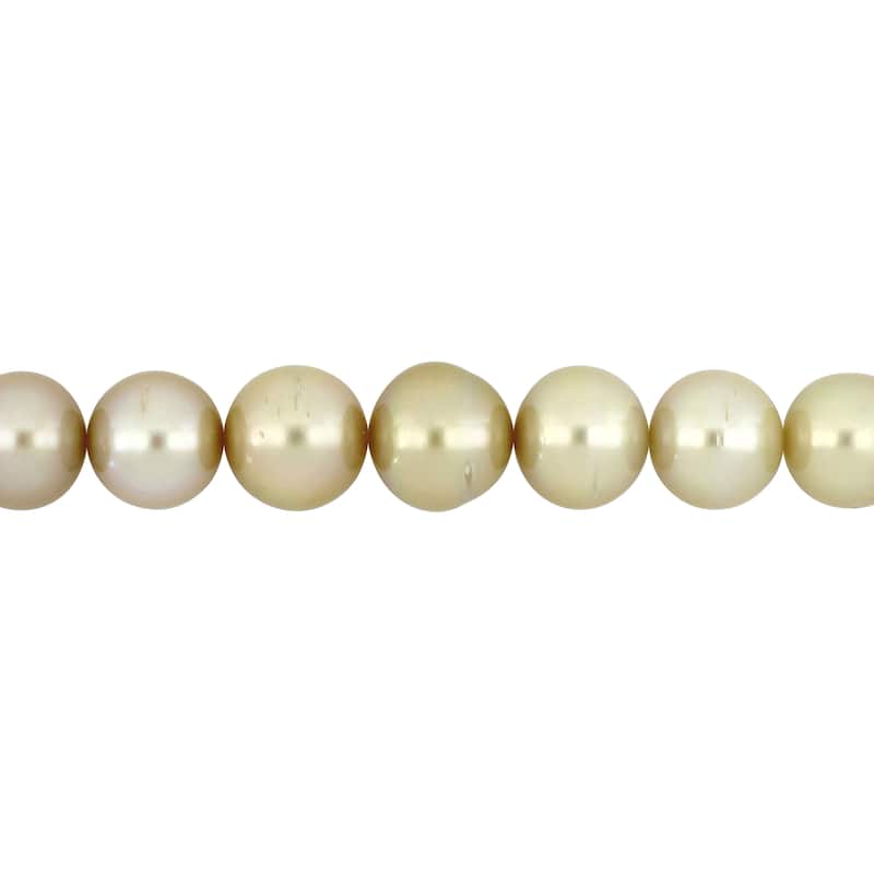 Miadora Graduated Golden South Sea Cultured Pearl Diamond Accents Necklace in 14k Yellow Gold