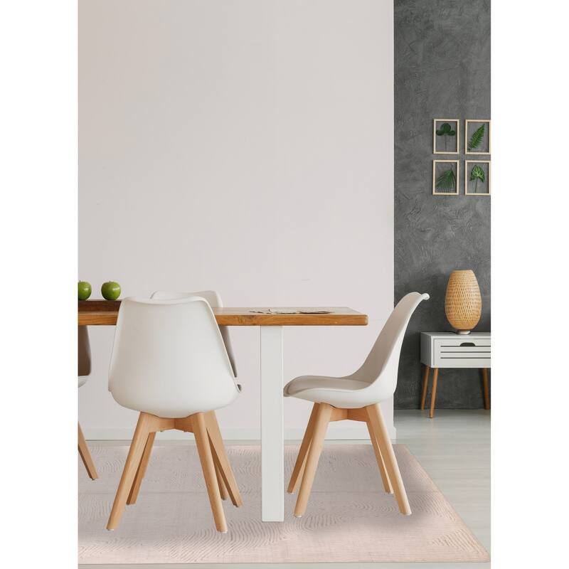 ECARPETGALLERY Hand Loomed Elysian White Wool Rug - 7'10 x 9'10