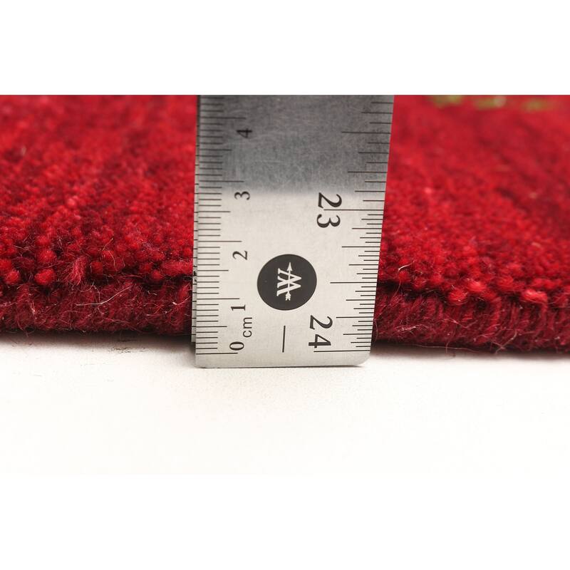 ECARPETGALLERY Hand Loomed Kashkuli Gabbeh Red Wool Rug - 4'1 x 5'9