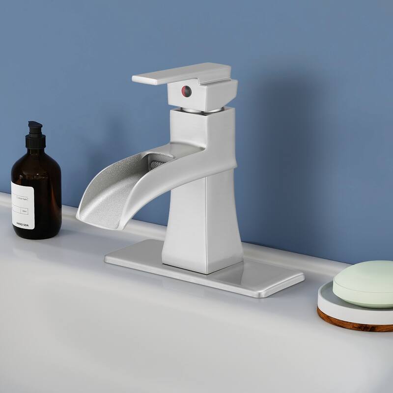 Topcraft Single Handle Waterfall Bathroom Faucet with Baseplate