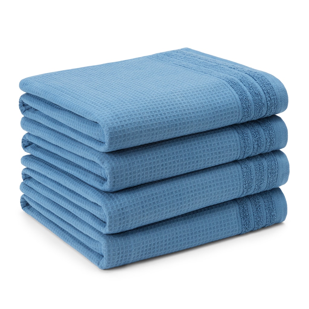 TOWN & COUNTRY BASICS 4-Piece Waffle Woven Terry Stripe Bath Towel Set, - 30"x56"