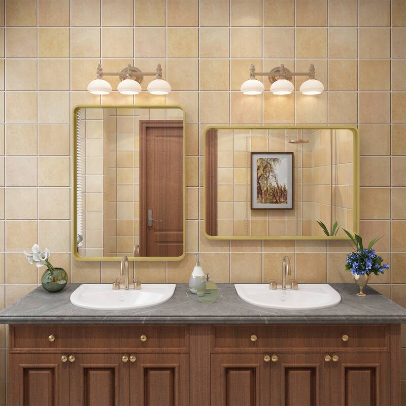 Aluminum alloy Framed Tempered Glass Wall Bathroom Vanity Mirror