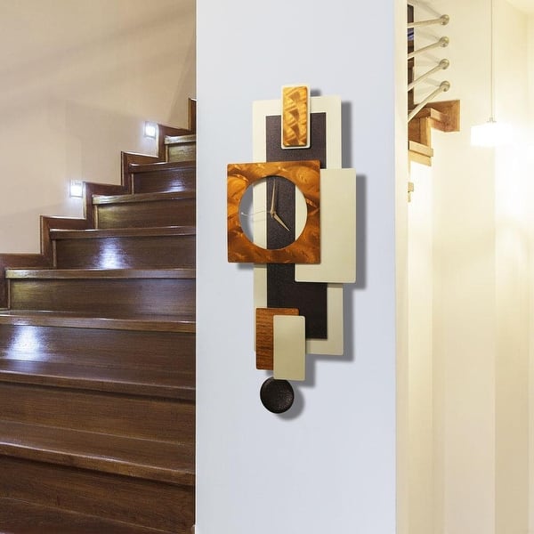 slide 2 of 19, Statements2000 Geometric Metal Wall Clock Decor by Jon Allen - 32" x 13"