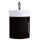 preview thumbnail 1 of 10, Corner Vanity Sink Myrtle 16.5" White Porcelain Sink With Black Cabinet, Faucet And Drain Renovators Supply White