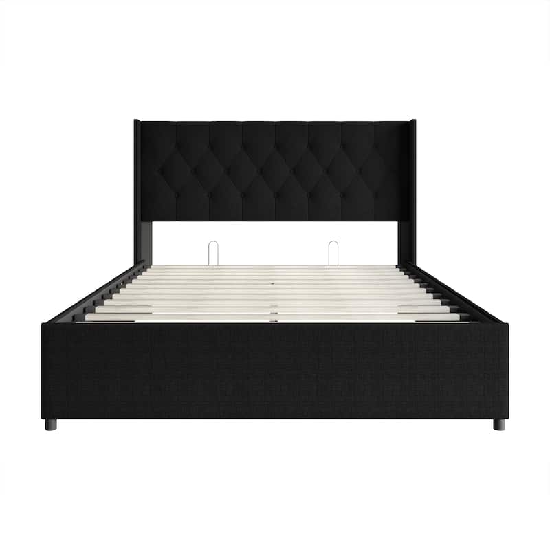 CraftPorch Elegant Wingback Platform Lift Up Storage Bed