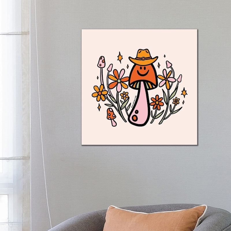 iCanvas "Mushroom Cowboy" by Doodle By Meg Canvas Print - 26x26x1.5