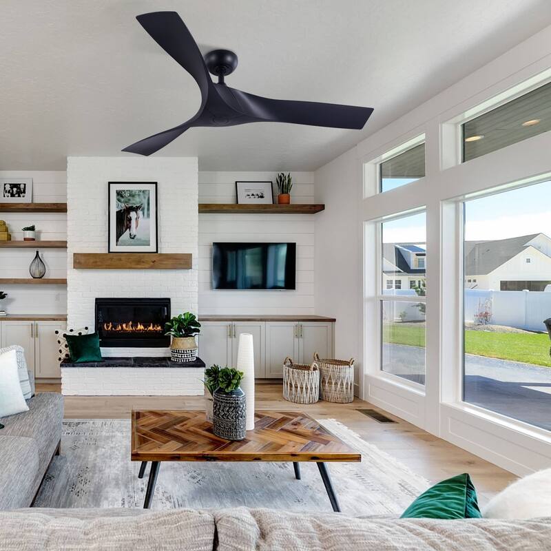 CO-Z 52-inch 3-Blade Propeller Ceiling Fan with Remote Midcentury Modern Farmhouse