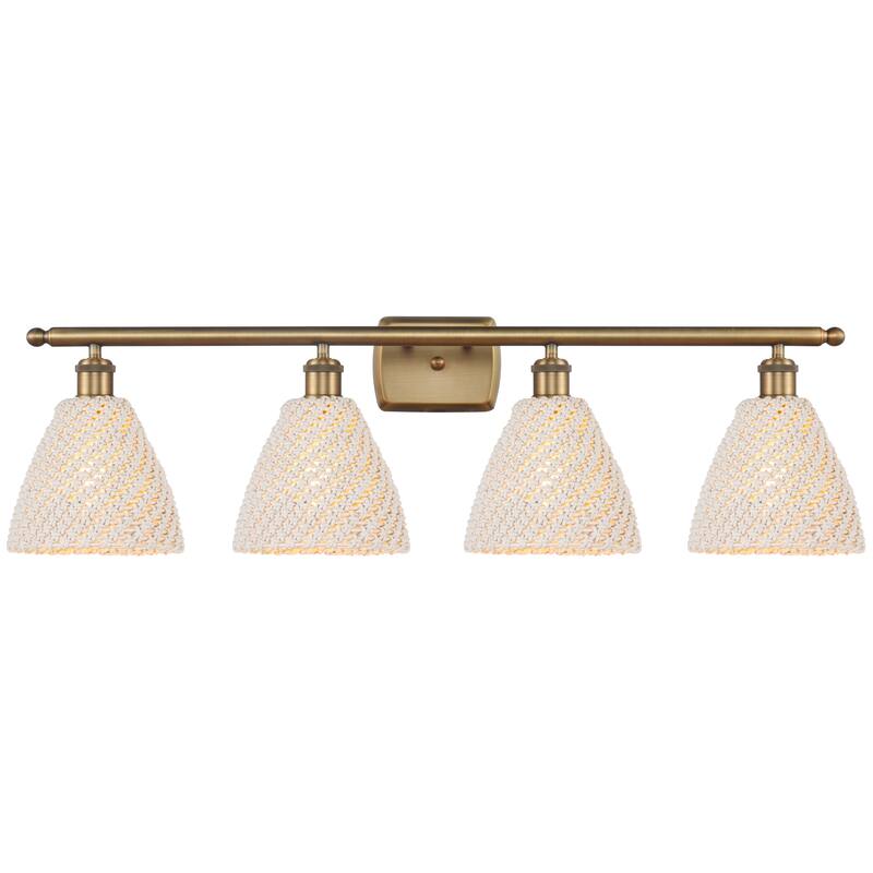 Innovations Lighting Endless Possibilities Ballston - Bristol Natural - 4 Light 38" Bath Vanity Light - Brushed Brass