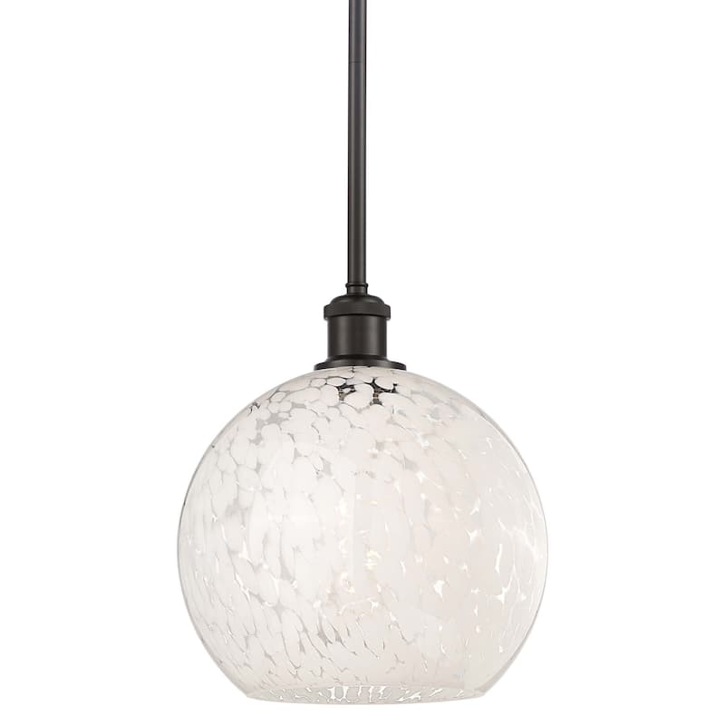 Innovations Lighting 516-1S-12-10 White Mouchette Pendant White - Oil Rubbed Bronze / White Mouchette