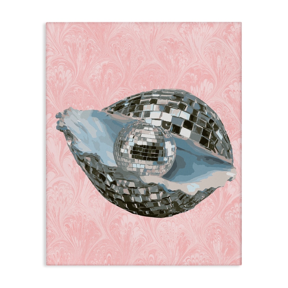 Stupell Disco Oyster on Pink Canvas Wall Art Design By Lil' Rue