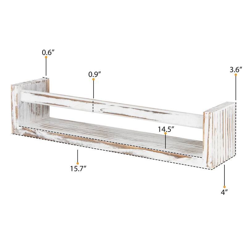 Wallniture Utah Wood Wall Shelves for Book and Toy Storage (Set of 4)