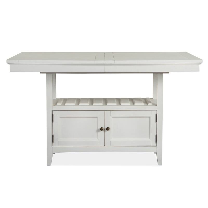 Magnussen Home Heron Cove Chalk White And Dovetail Grey Extendable Counter Height Dining Table - 38''W x 60''D x 36''H