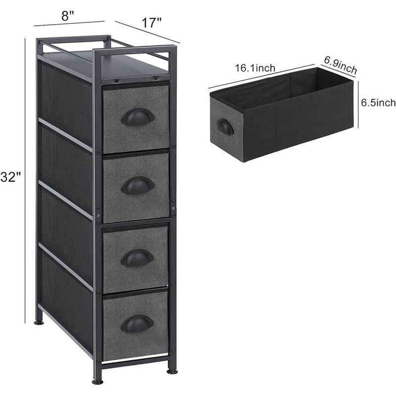 4 Drawers Slim Fabric Storage Standing Storage Chest
