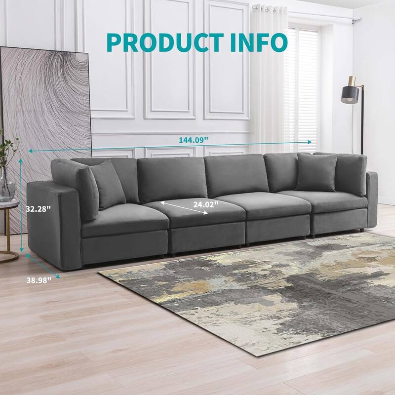 Mixoy Modern Convertible Sectional Sofa,L/U Shaped Corner Sleeper Sofa Couch,Modular Sectional Couches