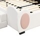 preview thumbnail 9 of 11, Full Size Upholstered Platform Bed with Cartoon Headboard & Footboard, Mini Ladder & Children's Slide, LED Light, Pocket, White