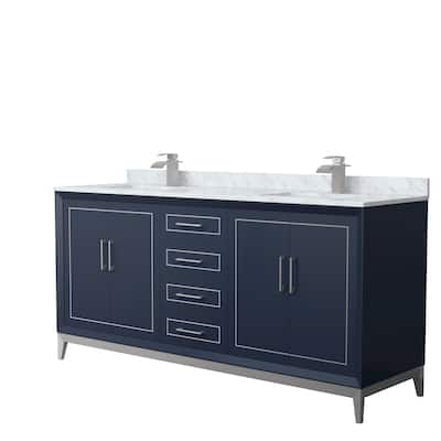 Marlena 72-Inch Double Vanity Set, Carrara Marble Top