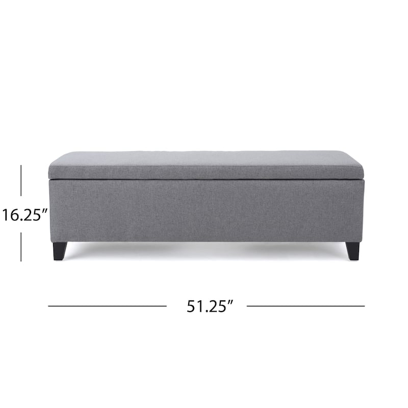 Modern Simple Shape Storage Ottoman Bench-Grey