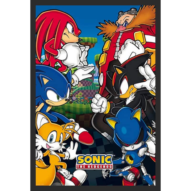 Sonic The Hedgehog - Group Framed Art Poster - 24 x 36 Inch