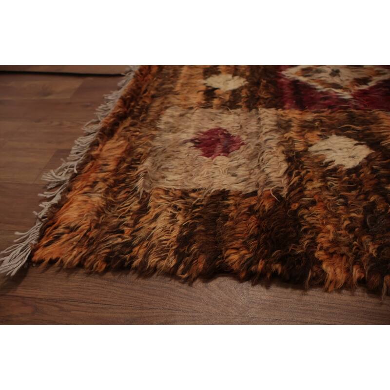 Hand Knotted Oriental 100% Wool Carpet Modern Tribal Red Moroccan Area Rug - 9' 10'' X 8' 2''