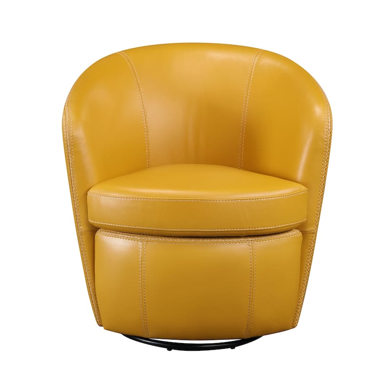 Ellis 31" Leather Swivel Chair - 360-Degree Swivel
