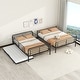 preview thumbnail 2 of 7, Black+Trundle Full XL over Queen Metal Bunk Bed with Full Length Guardrail, Convertible Design, Easy Assembly