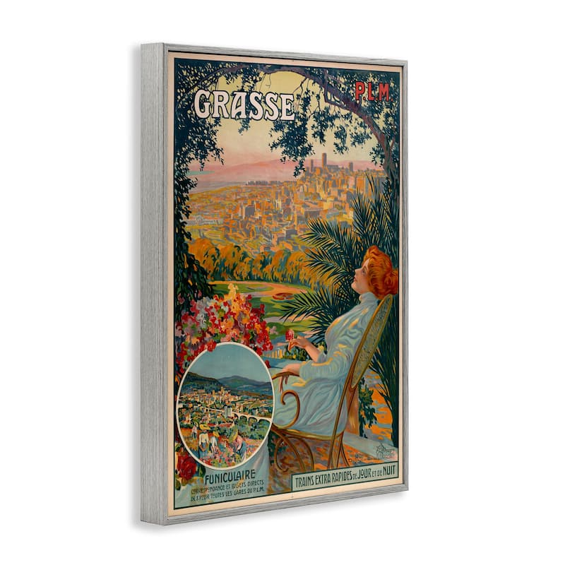 Stupell Vintage Grasse Advertisement Framed Giclee Art Design By Marcus Jules