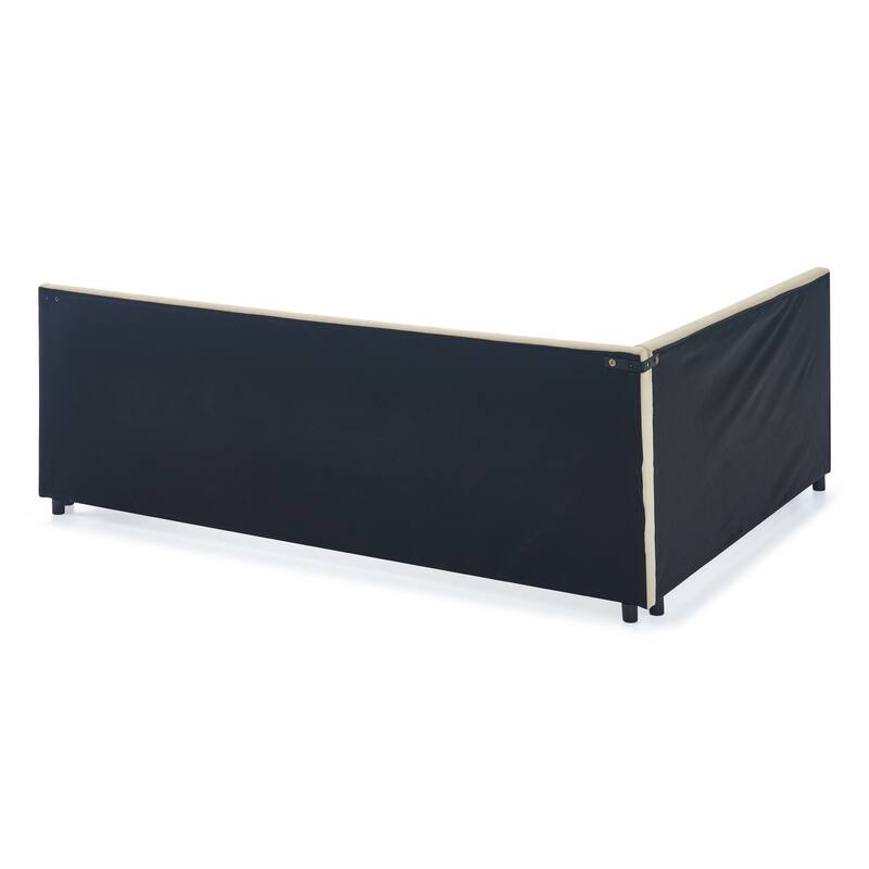 Queen Size Upholstered Velvet Daybed with Backrest and Armrests, Multi-Functional Sofa Bed