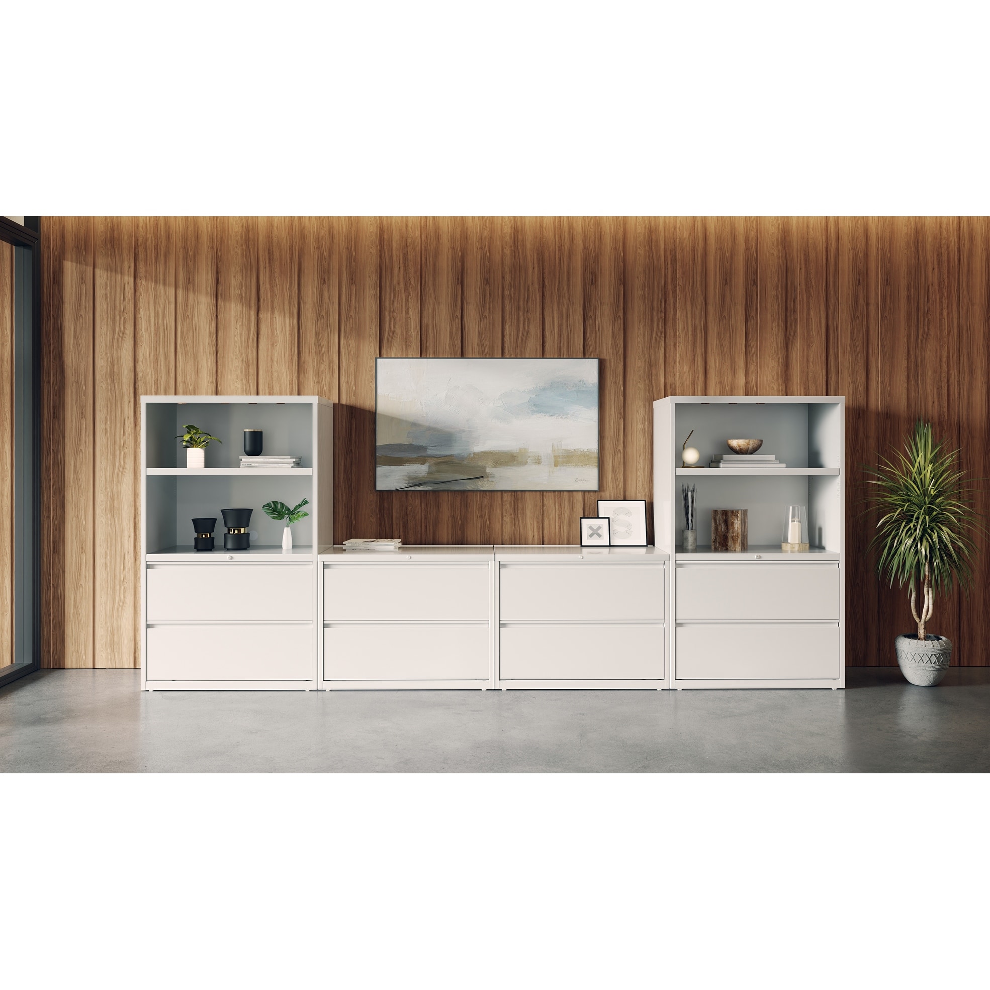 8000 Series 36" Wide 2-Drawer Lateral File Cabinet, Charcoal