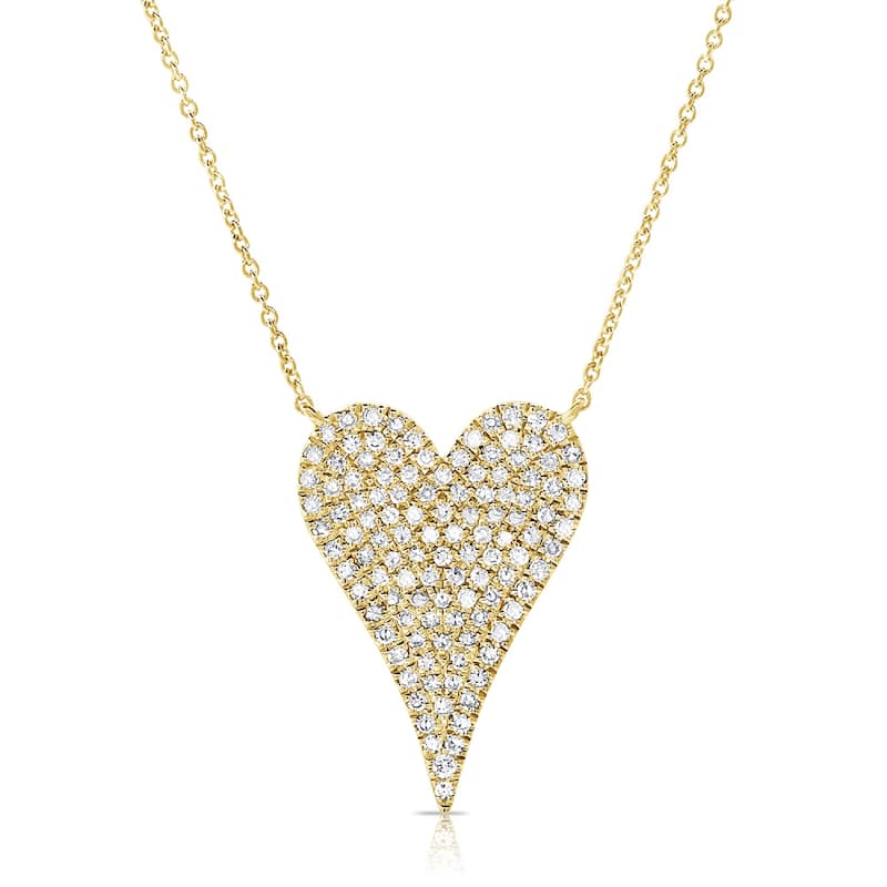 Joelle Collection Diamond Pave Heart Necklace - Pendant 1/3 Cttw. 14K Gold - Yellow