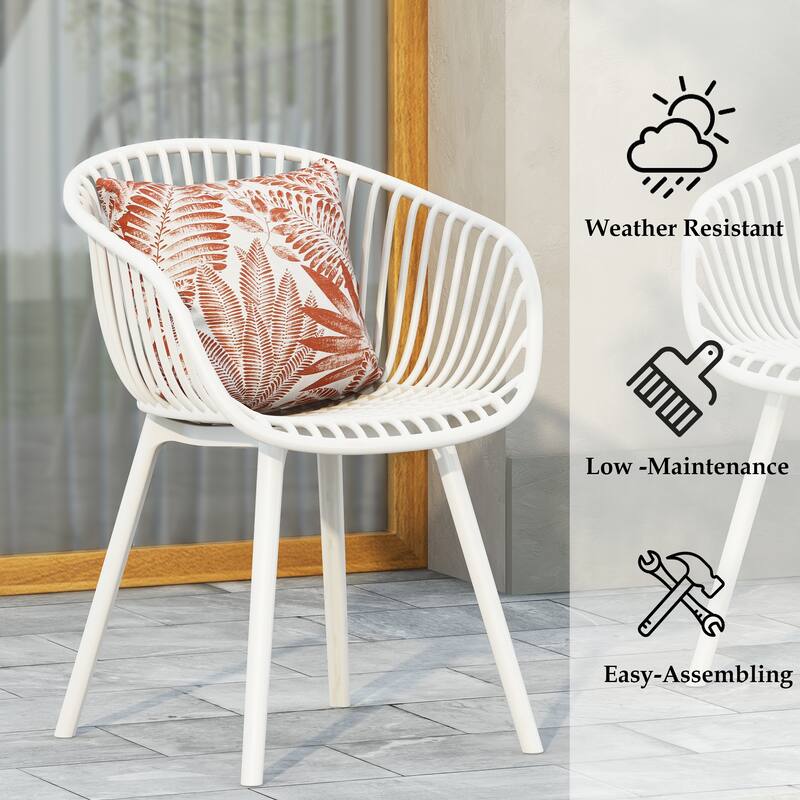 Santa Indoor/Outdoor Polypropelene Plastic Accent Chair (Set of 2) by Christopher Knight Home
