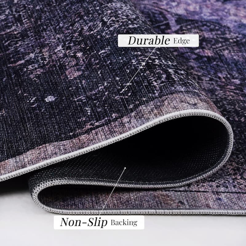 Machine Washable Rug 4x6,Non Slip Rugs for Living Room Bedroom Carpet Stain Resistant,Home Decor - 6' x 7'