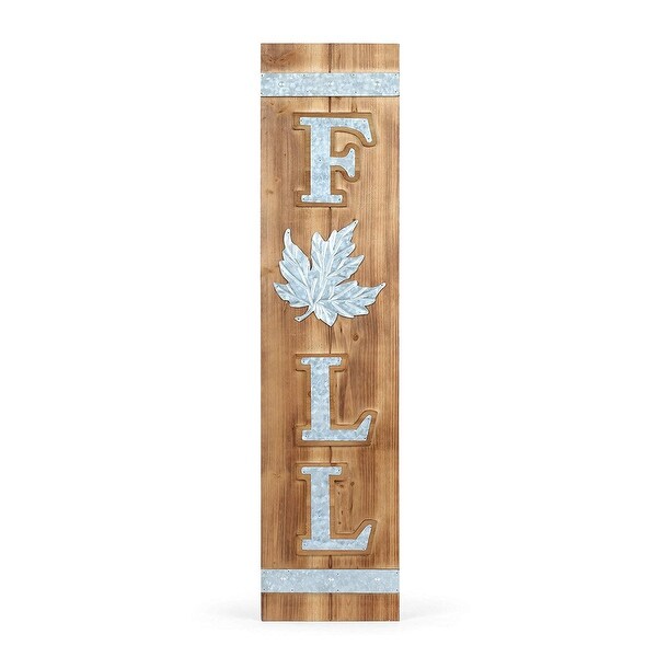 39.25" Wooden Indoor Decorative Fall Rectangular Wall Plaque - N/A