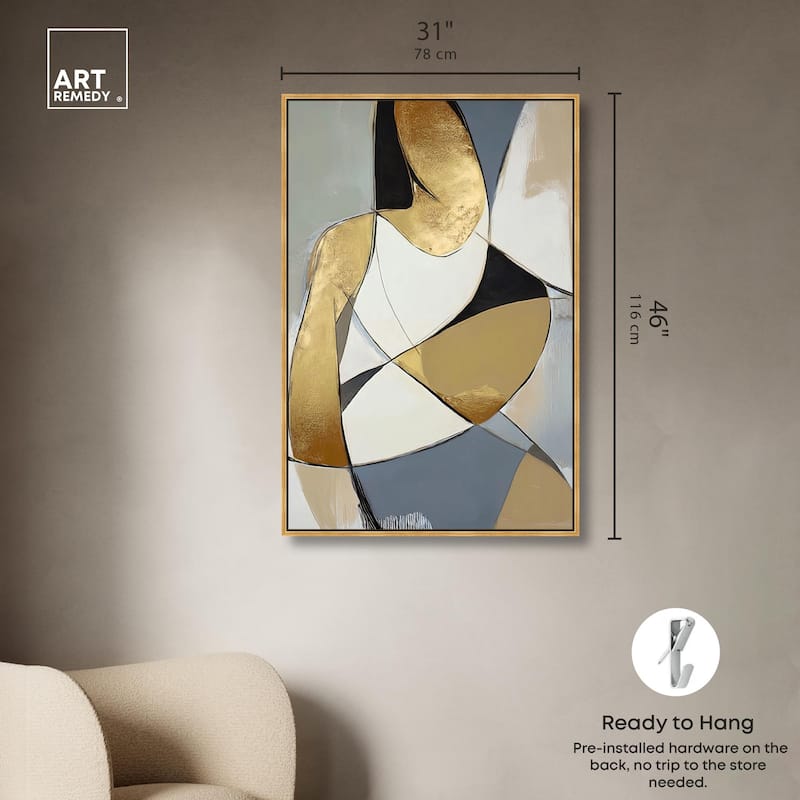 Gold Leaf Contours Canvas by Art Remedy