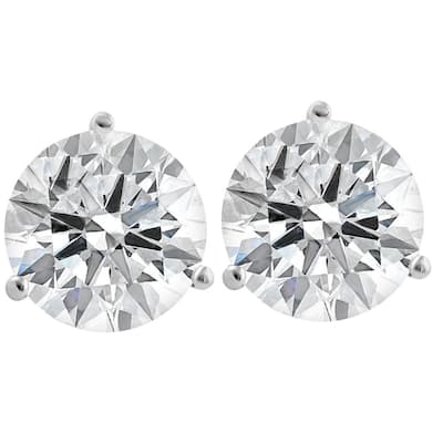 3.20 Ct TW White Gold Lab Grown Round-Cut Diamond Martini Studs