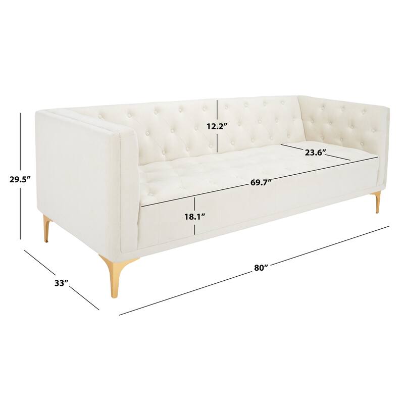 SAFAVIEH Couture Florentino Tufted Sofa - 80"W x 33"D x 30"H