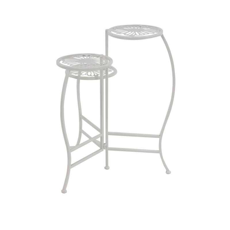 White or Black Metal Indoor Outdoor 3 Tier Floral Plantstand
