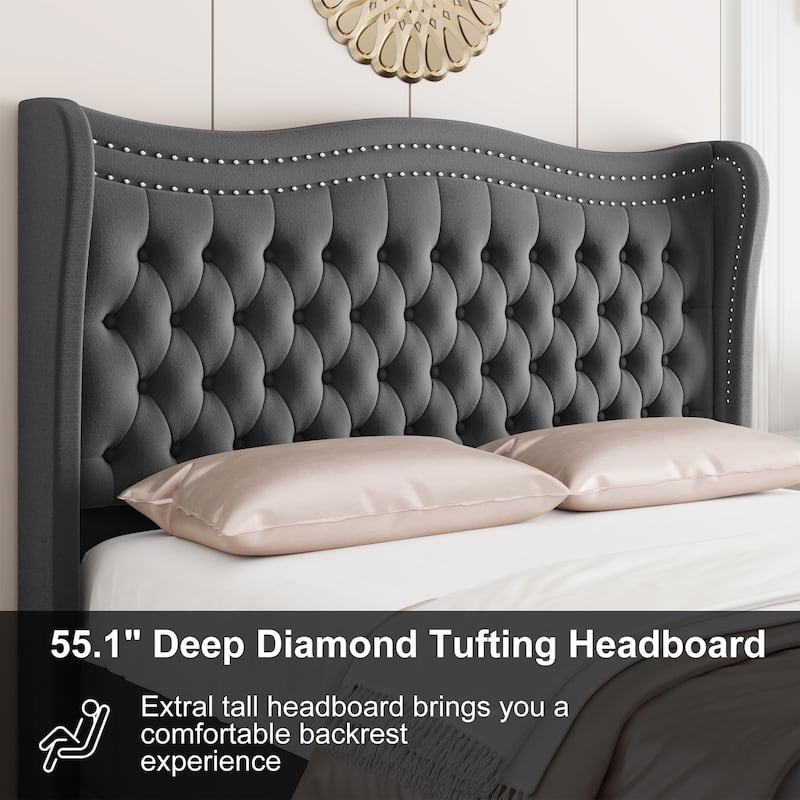 Modern Platform Bed,Full,Queen,King