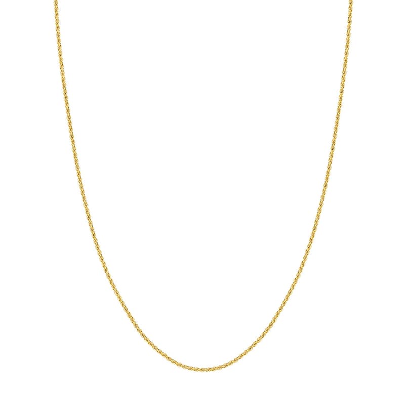 Curata 10k Yellow Gold 2mm Hollow Rope Chain Necklace (Lobster)