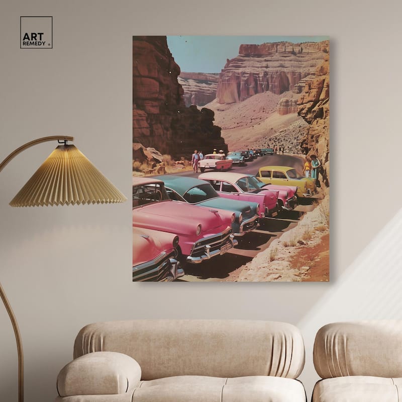 Vintage Canyon Visit Canvas by Art Remedy, Gallery Wrapped