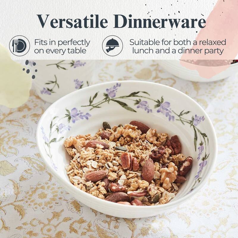 Portmeirion Set of 4 Sophie Conran Lavandula Cereal Bowls - 7.5-Inch