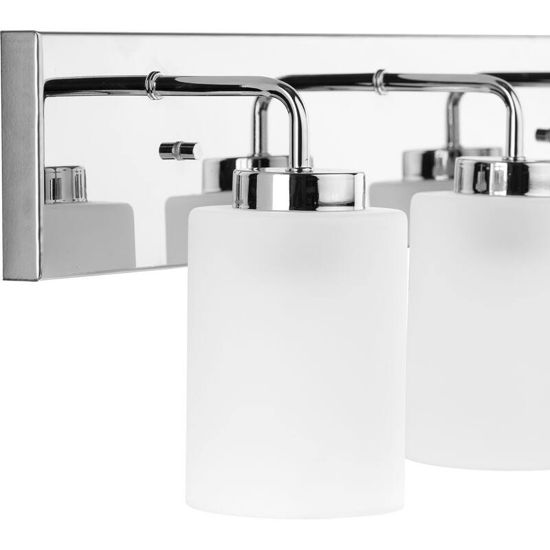 Merry Collection Three-Light Polished Chrome and Etched Glass Transitional Style Bath Vanity Wall Light