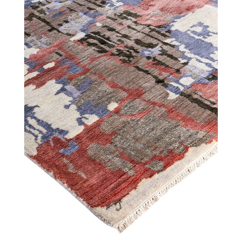 Ikat One-of-a-Kind Hand-Knotted Area Rug, Purple - 9' 2" x 12' 3"