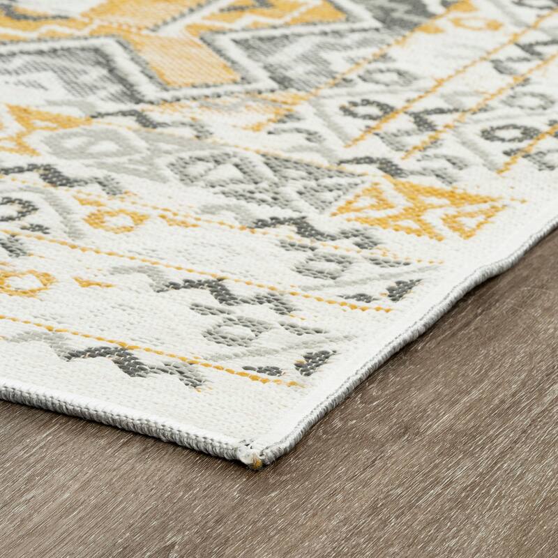 Alfresco Nautical & Coastal Geometric Reversible Indoor/Outdoor Area Rug