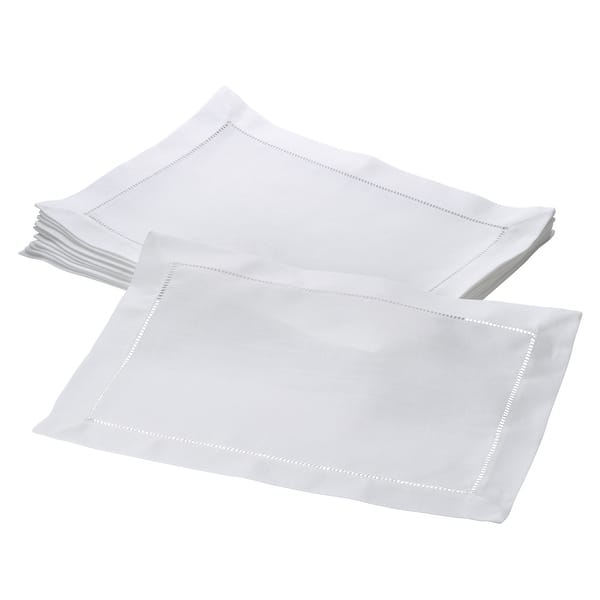 slide 2 of 4, Hemstitched Border Table Mats (Set of 12)