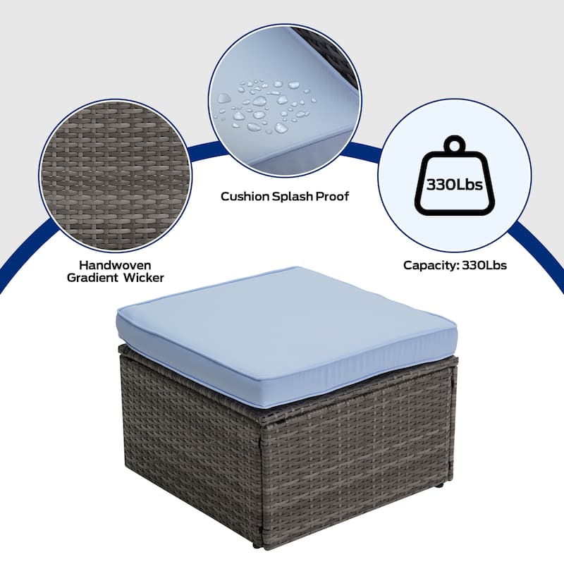 Ainfox Outdoor Patio Sofa Set Sectional Wicker Sofa Patio Furniture Rattan sofa