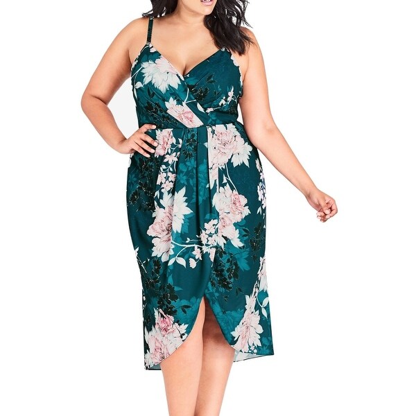 city chic green floral dress