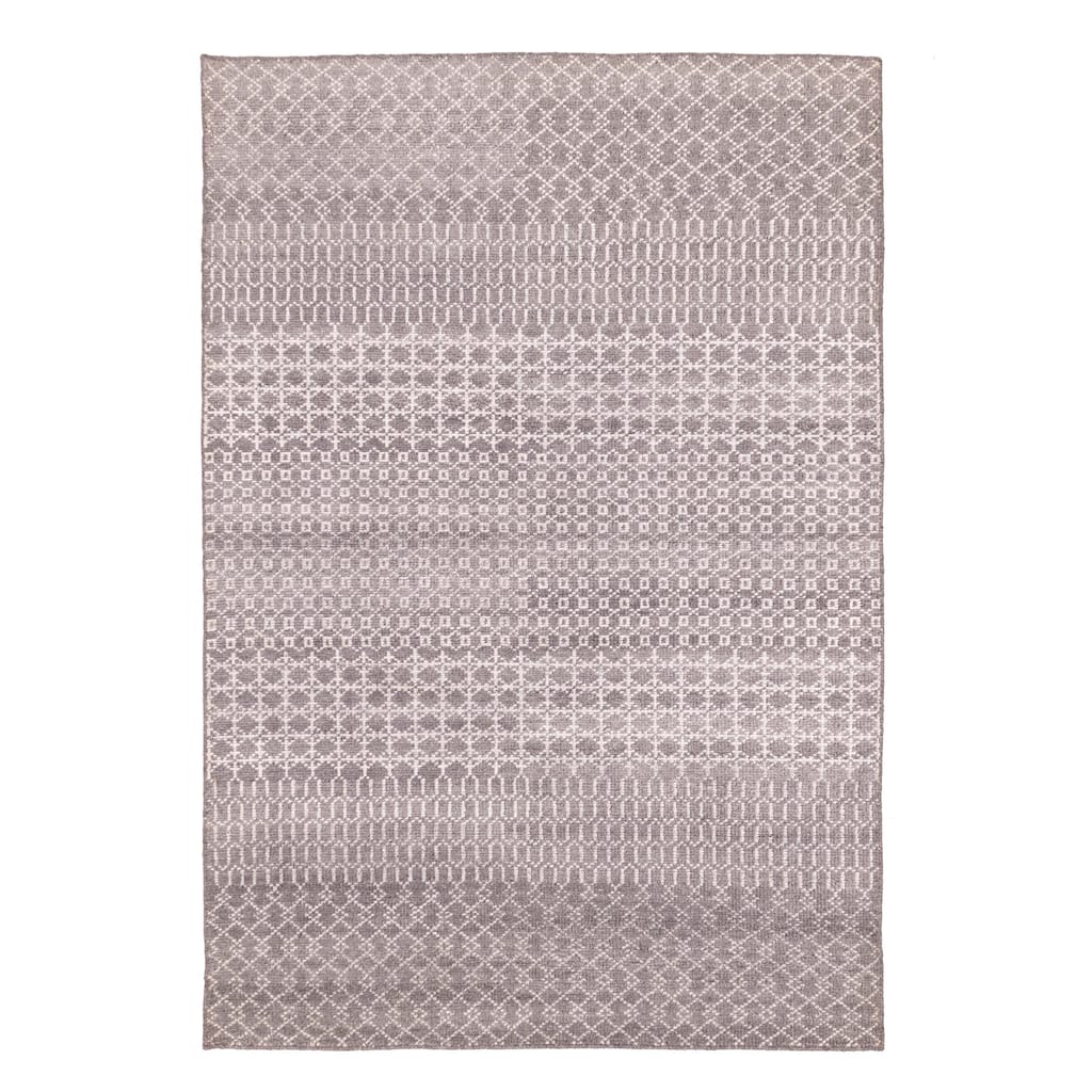 ECARPETGALLERY Hand-knotted Tangier Dark Grey Silk, Wool Rug - 5'3 x 7'7