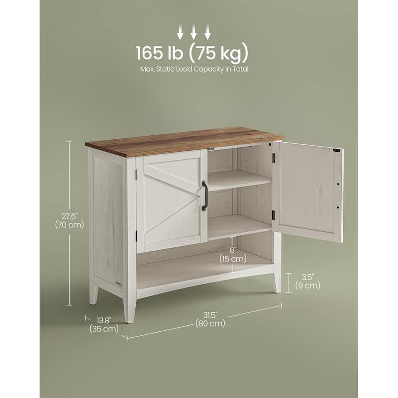 3-Tier Freestanding Shoe Cabinet with Height Adjustable Shelf Suitable for Entryways - 31.5"L x 13.8"W x 27.6"H